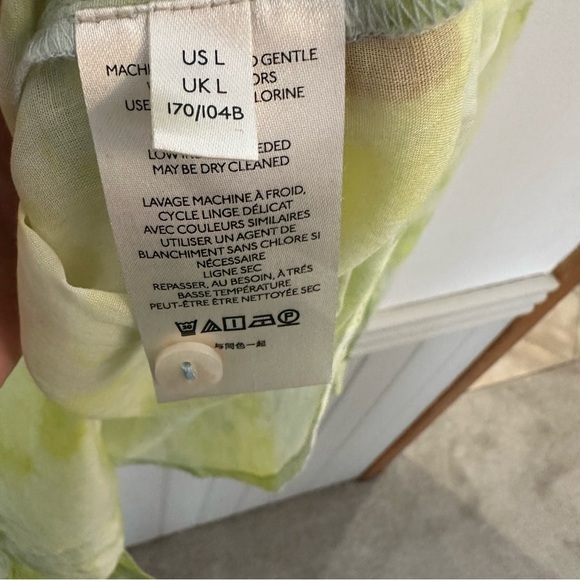 ANTHROPOLOGIE PILCRO The Cate Classic Green Tie Dye Button Down Shirt Size Large - Picture 6 of 7